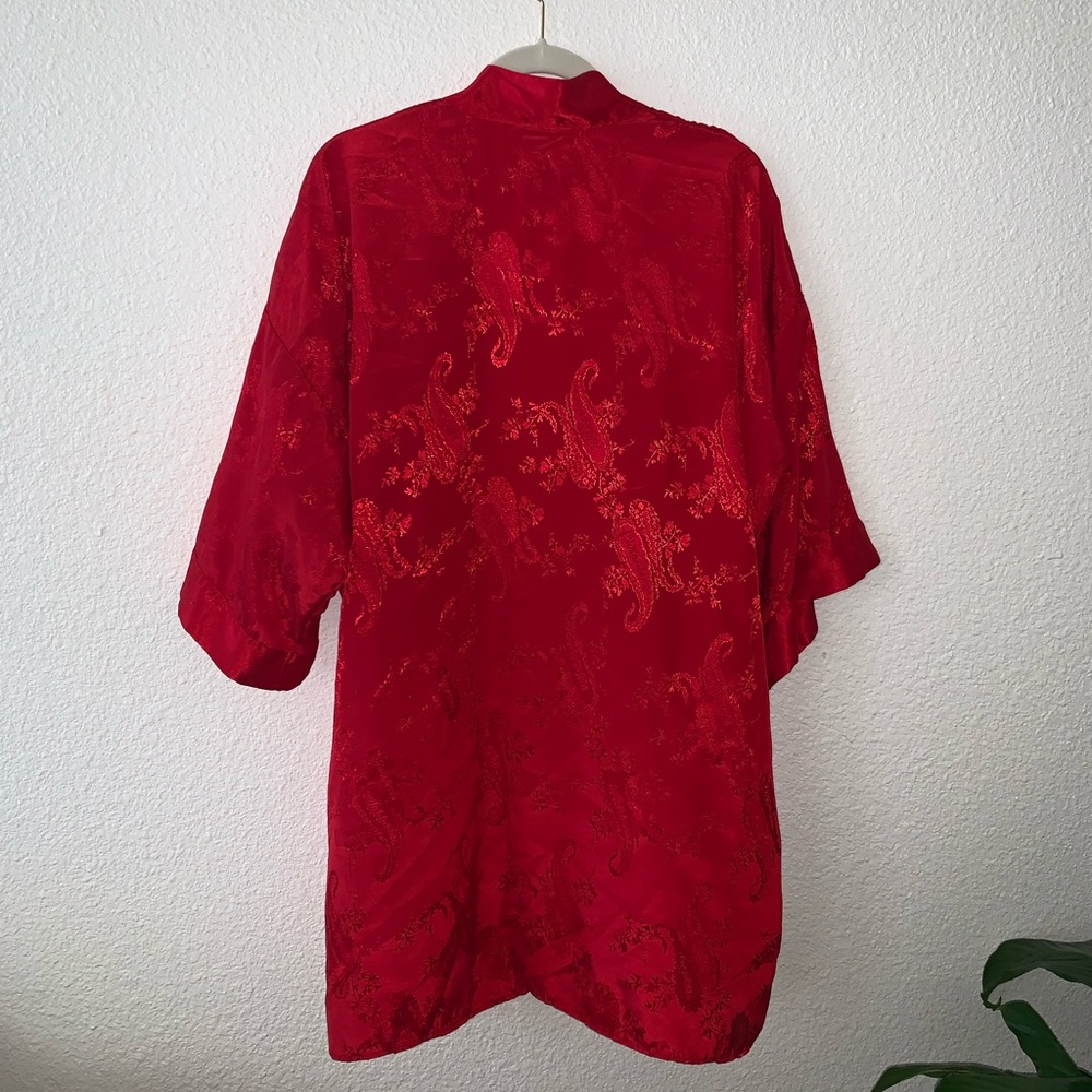 Red Paisley Floral Robe - Picture 4 of 6